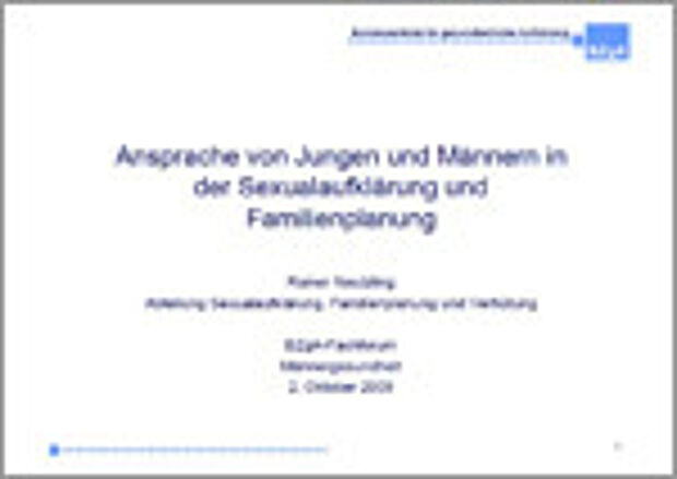 Titelbild der Fachpublikation "Ansprache von Jungen und Männern in der Sexualaufklärung und Familienplanung"